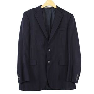 Burberry Navy Stripe 2 Button Wool Sport Coat 40L